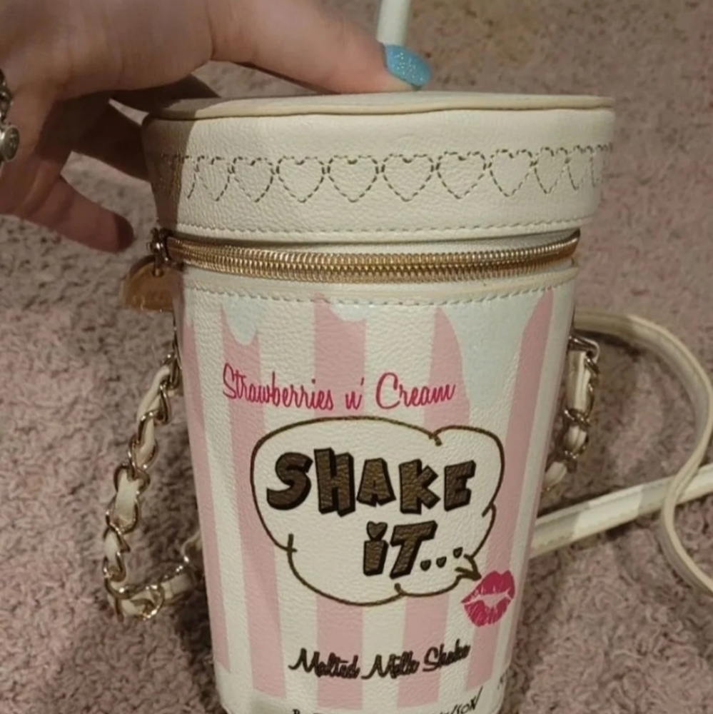 Rare Betsey Johnson Shake It Milkshake bag